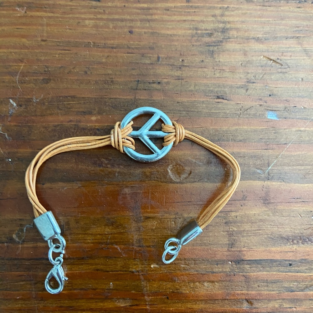 Leather Peace Bracelet